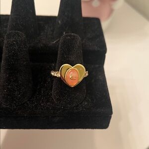 Coach Gold and Peach Heart Ring